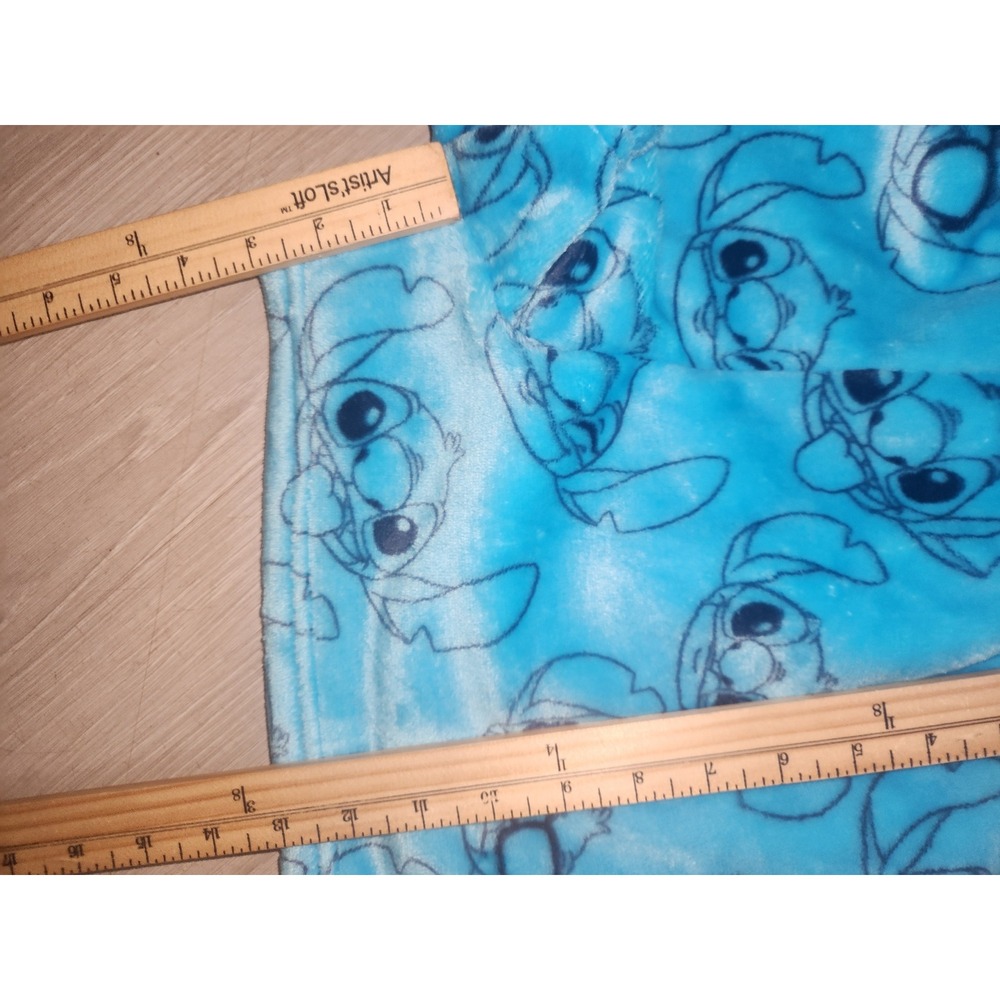 Disney Lilo & Stitch Blue Plush Fleece Pajama‎ Shorts Womens Medium Fuzzy Sleep - Picture 4 of 5